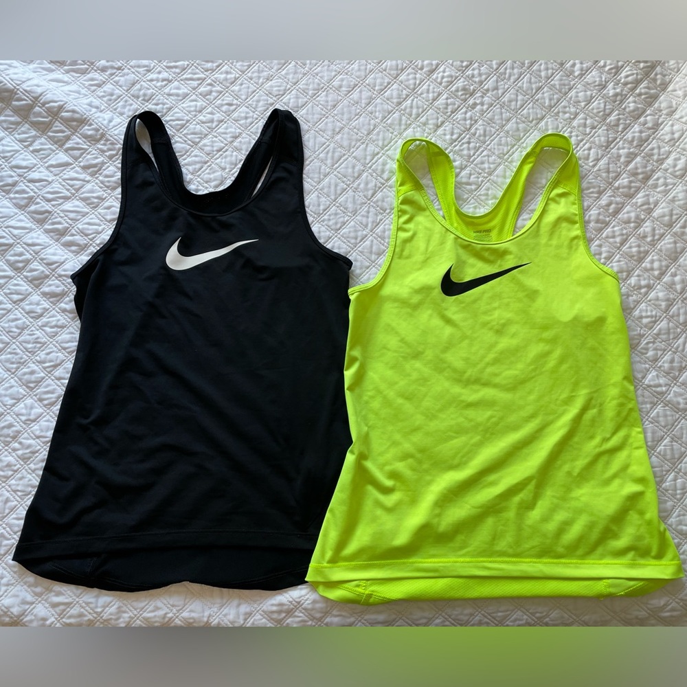 Set of Two - Nike Pro Racerback Tanks - MEDIUM